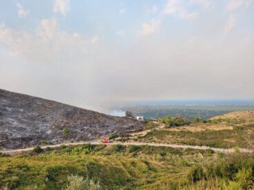 Terreno calcinado de Pego a Vall d’Ebo martes 16 de agosto 22
