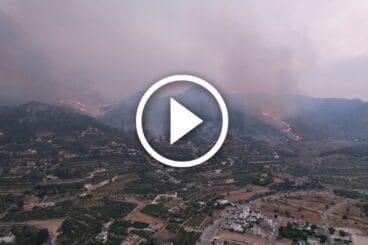 Zona ardiendo en Pego antes de caer la noche del martes