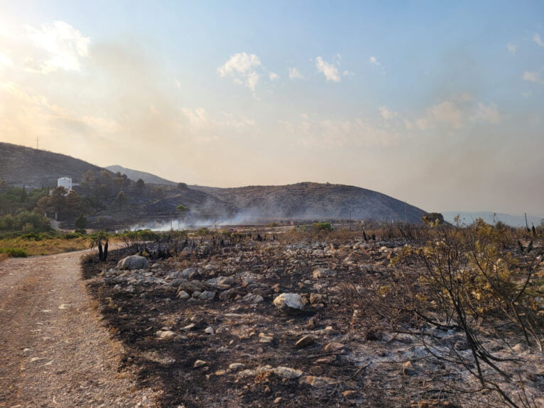 Zona de la Vall d'Ebo después del incendio