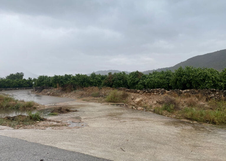 Acumulación de lluvia en el término de Pego - Ajuntament de Pego