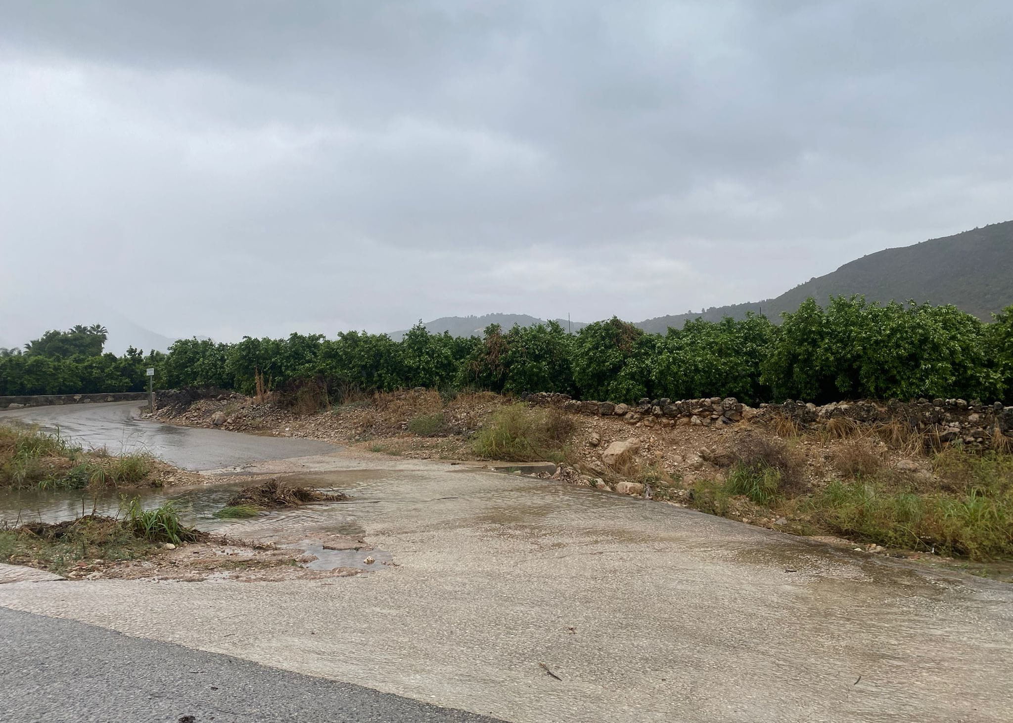 Acumulación de lluvia en el término de Pego – Ajuntament de Pego