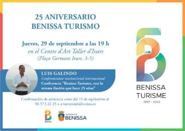cartel de la gala 25 aniversario de turismo en benissa