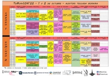 Horarios por zonas del TeMoriCon 2022 en Teulada-Moraira