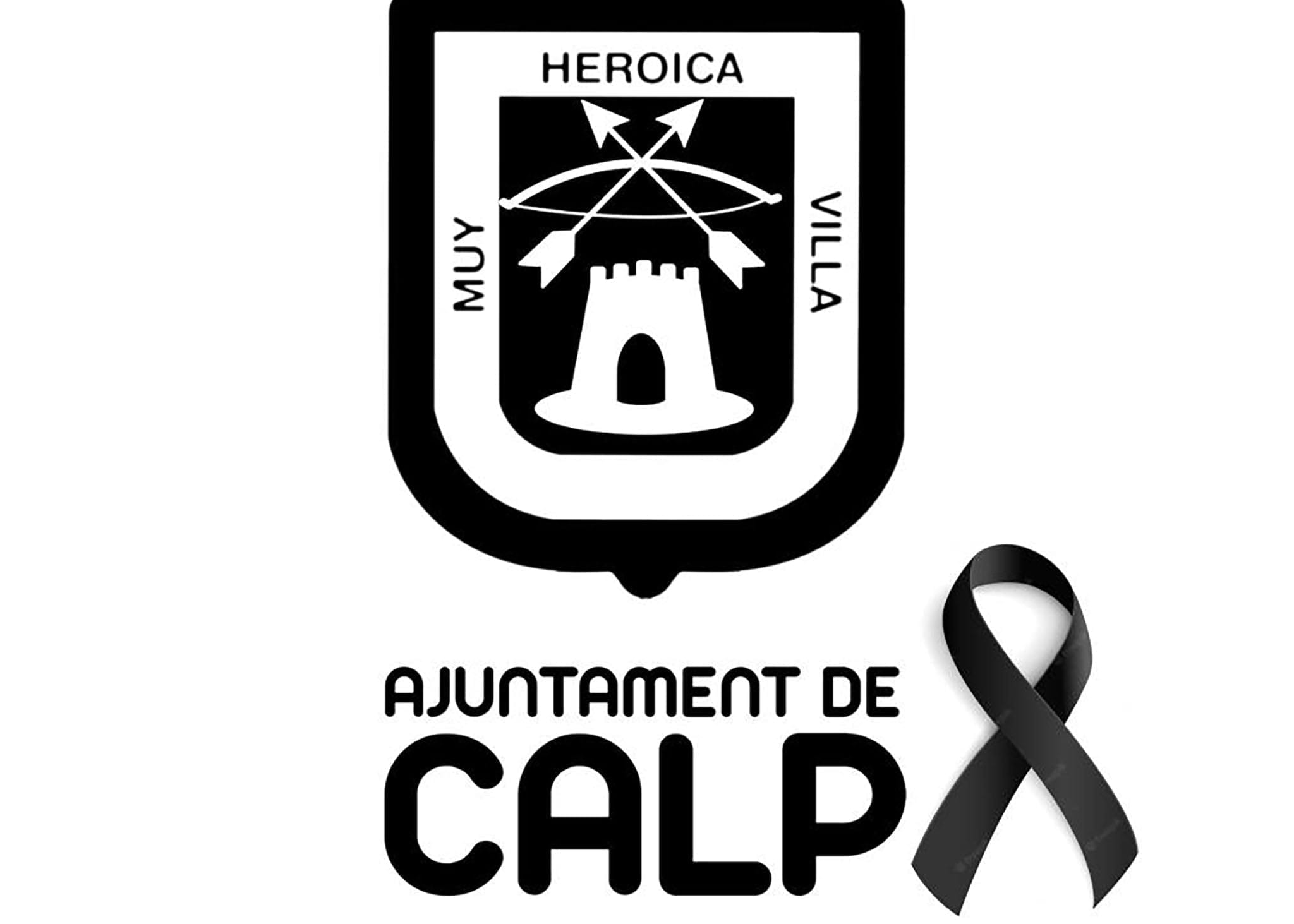 senal de luto en el logo de las redes sociales del ayuntamiento de calp