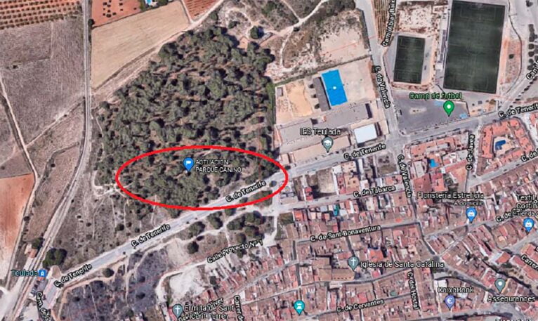 Location of the future dog park in Teulada