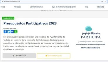 Web de los presupuestos participativos en Teulada-Moraira