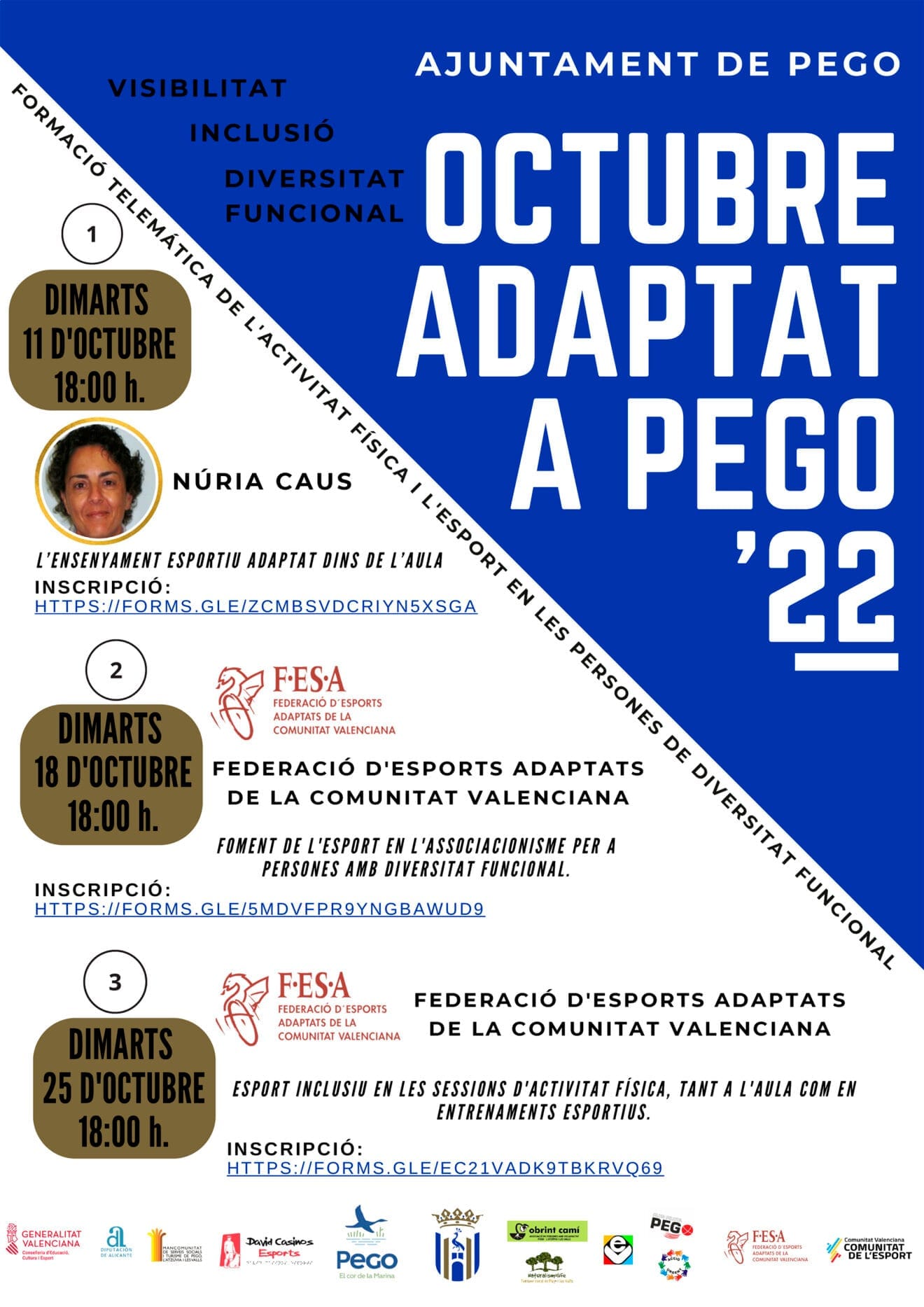 Actividades del Octubre Adaptat a Pego 2022
