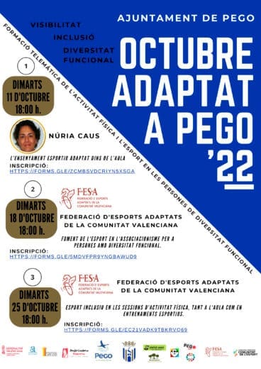 Actividades del Octubre Adaptat a Pego 2022