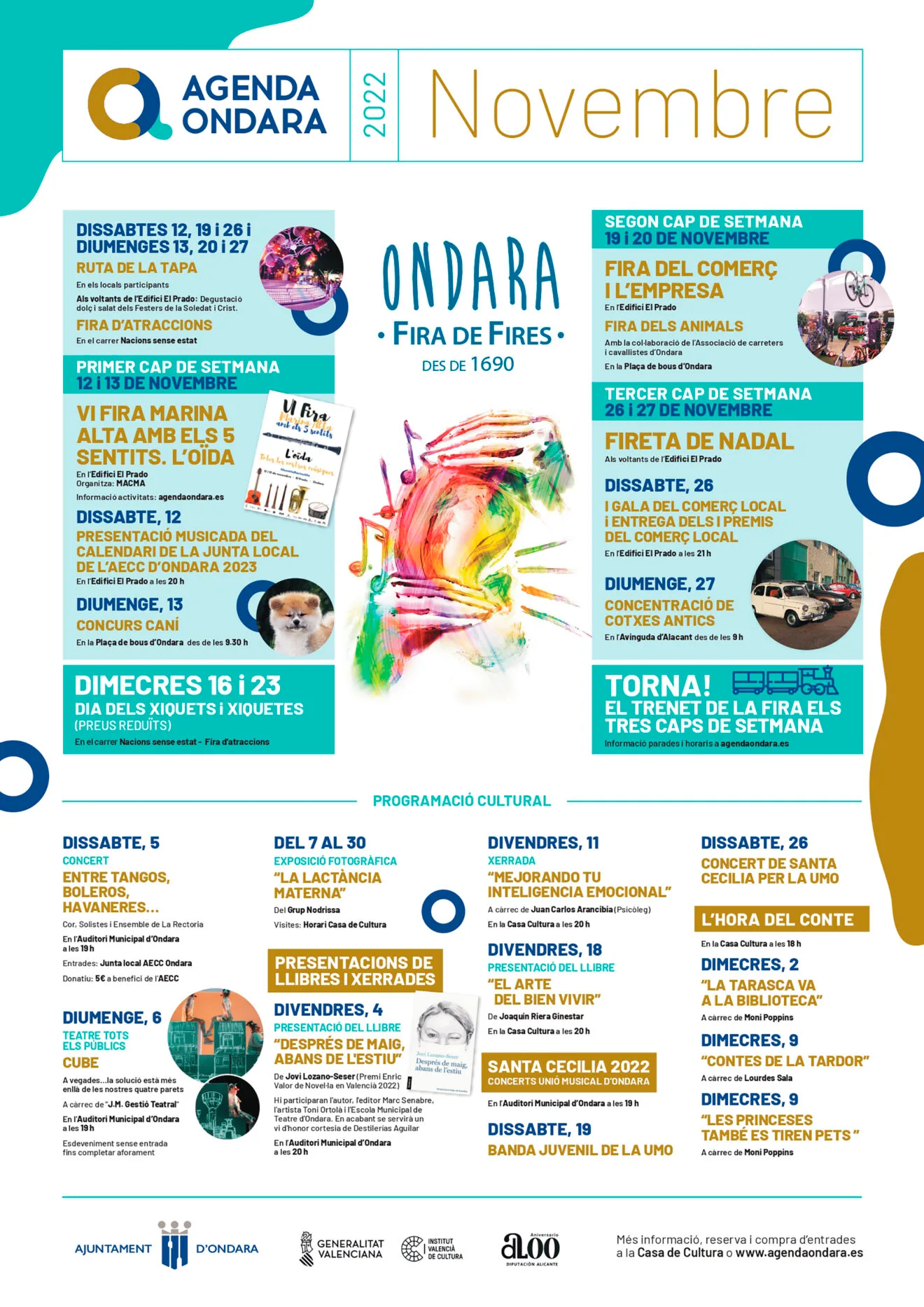 Agenda en Ondara para noviembre 2022
