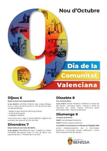 Cartel actividades 9 octubre Benissa