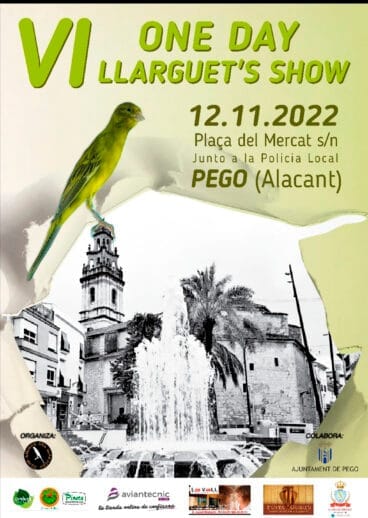 Cartel de la competición de canarios ‘Llarguet’ en Pego