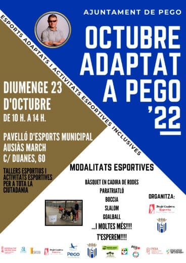 Cartel del domingo 23 de octubre del Octubre Adaptat a Pego 2022