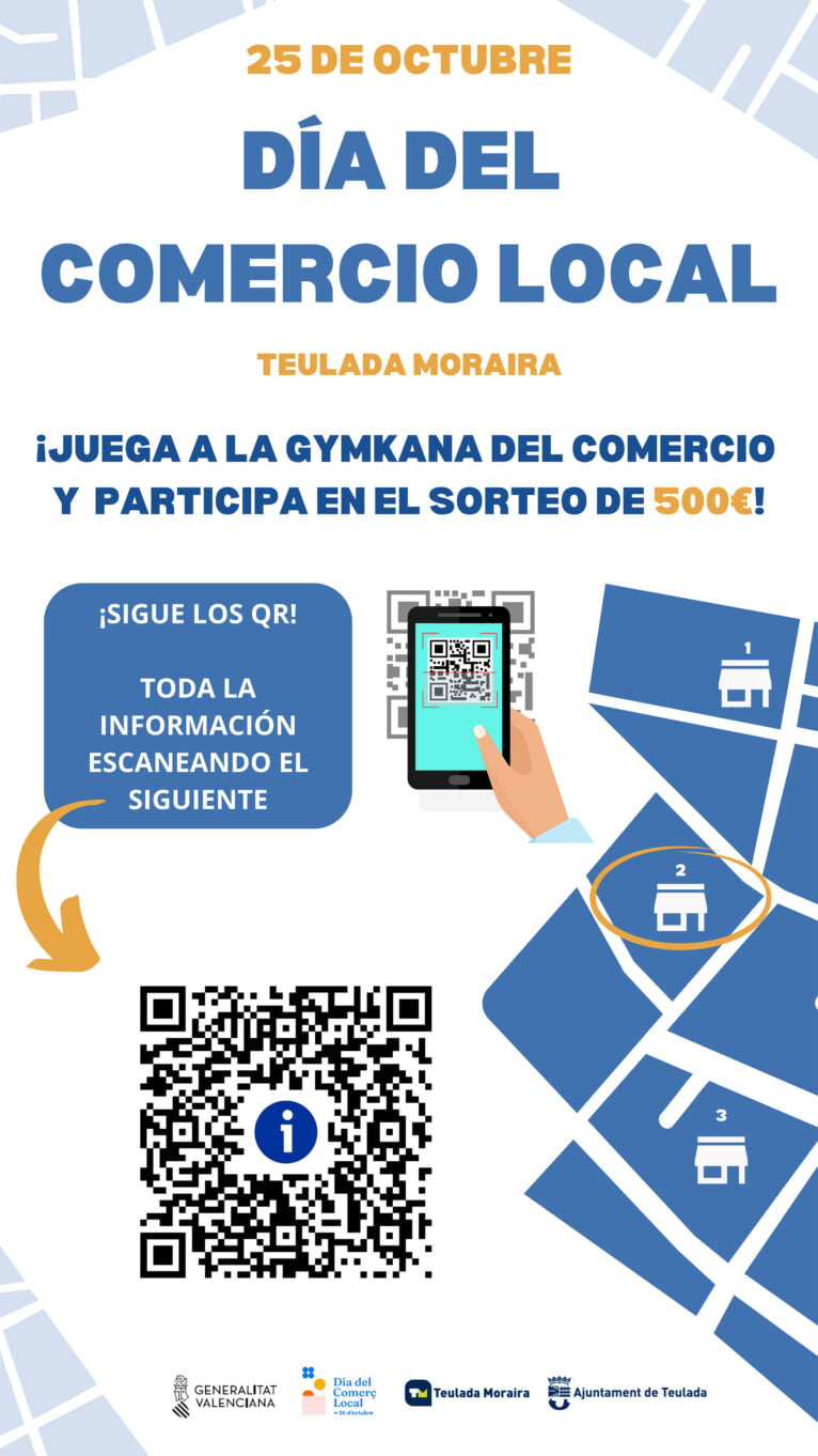 Cartel para el Día del Comercio Local en Teulada-Moraira