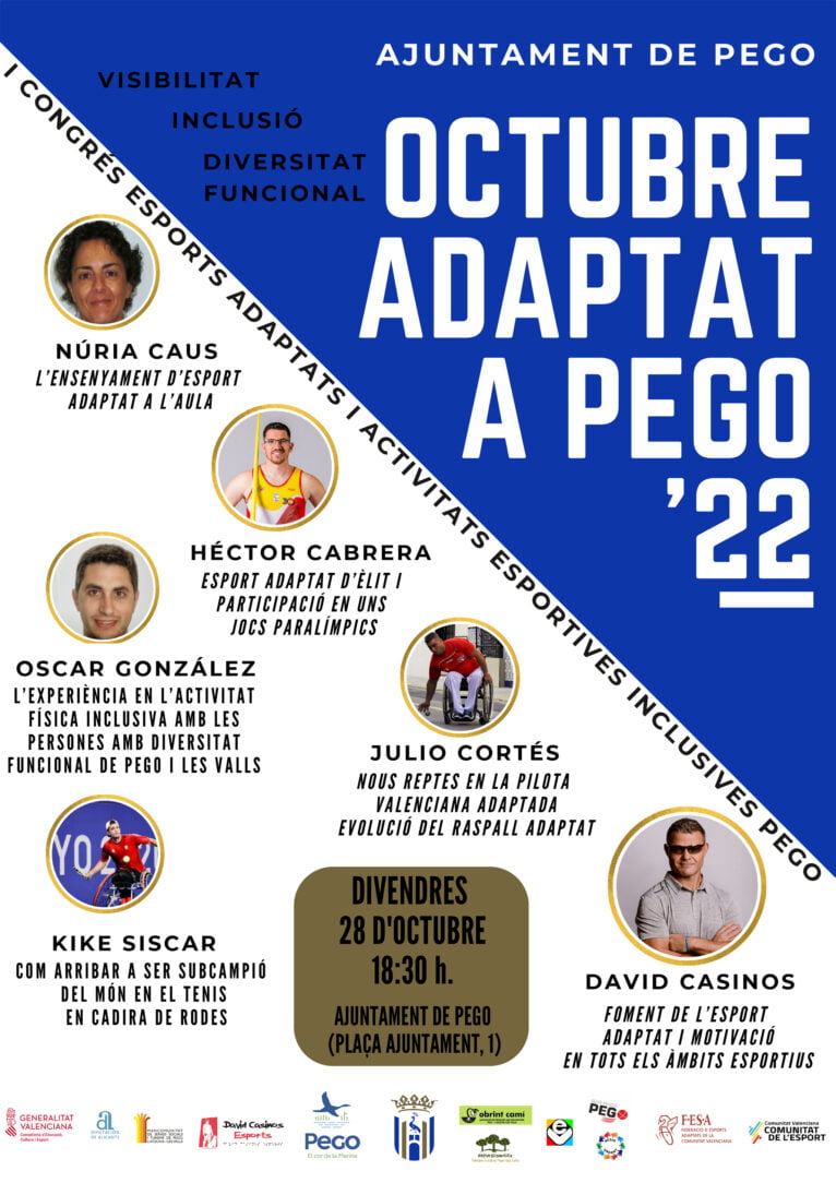 Invitados a las jornadas Octubre Adaptat a Pego 2022