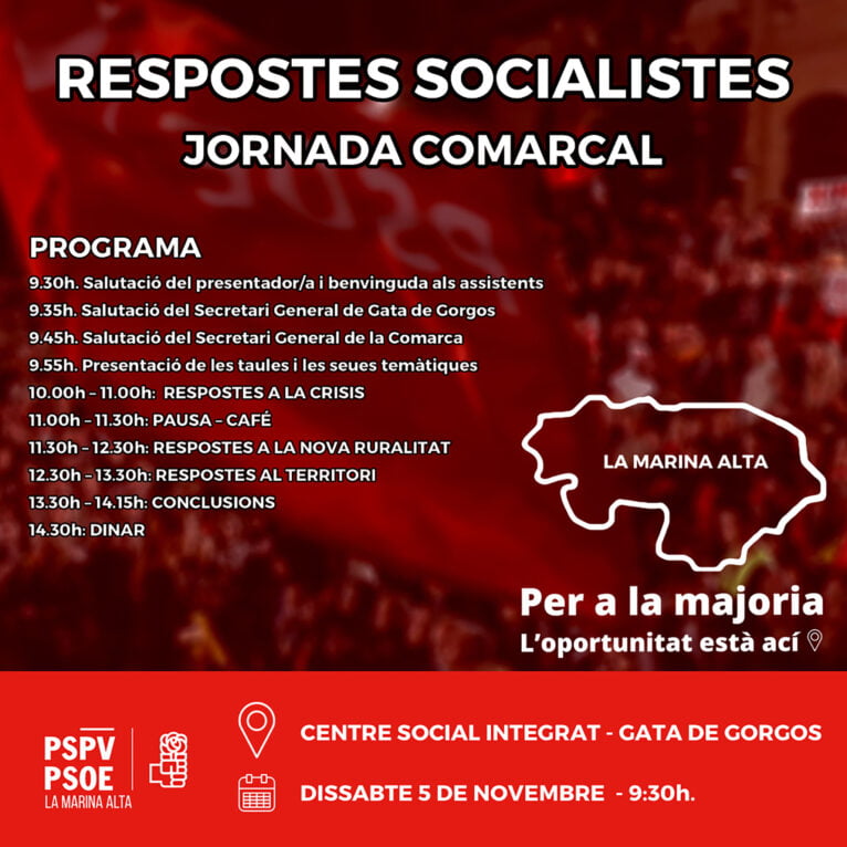 Jonada PSPV-PSOE Marina Alta em Gata de Gorgos