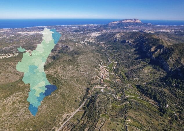 la marina alta a vista de dron mapa 1