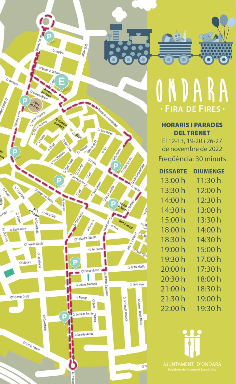 Plan und Zeitplan des Trenet de Ondara auf der Messe