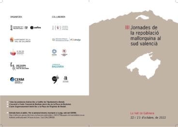 Portada del programa de III Jornades de Repoblació Mallorquina al Sud Valencià