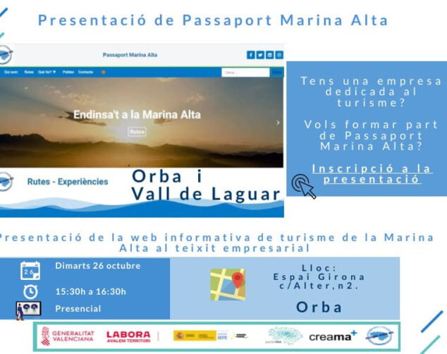 Imagen: Invitación a la presentación del Passaport Marina Alta