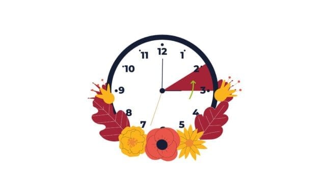 reloj en el cambio de horario de invierno