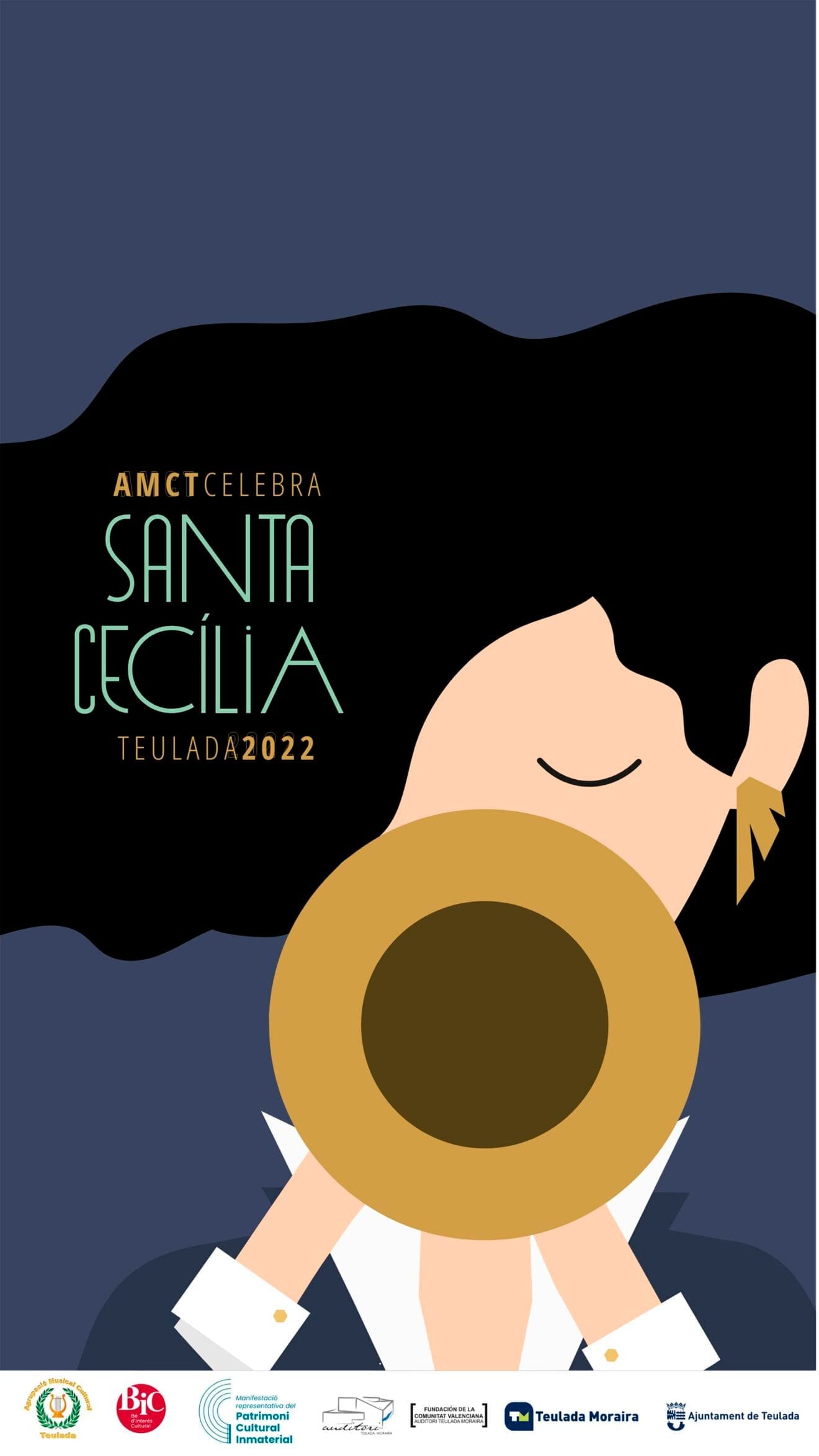 Cartel de Santa Cecilia en Teulada Moraira