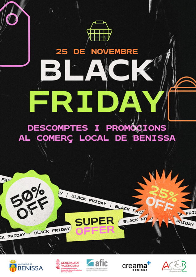 Imagen: Cartel del Black Friday de Benissa