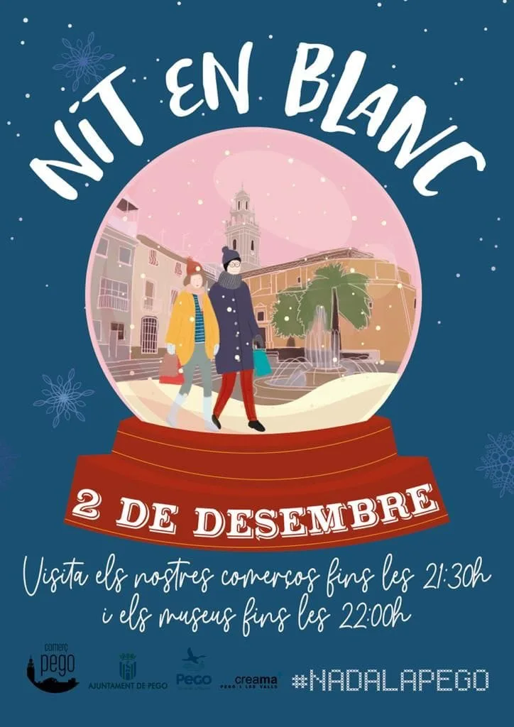 Cartel de Nit en Blanc de Pego