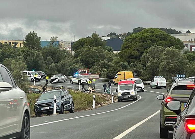Escenario del accidente en la carretera entre Teulada y Benissa