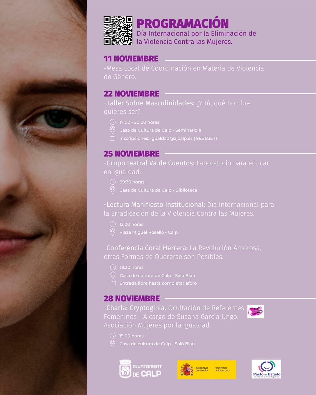 Programación del 25N en Calp