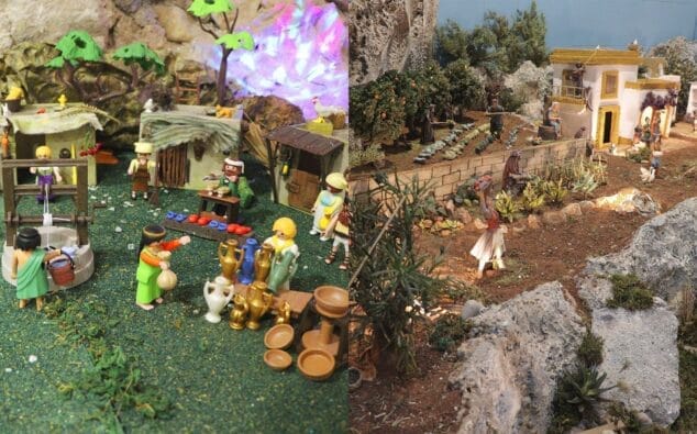 belen de playmobil y el monumental expuestos durante las navidades en el verger