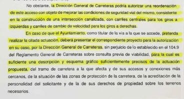 Carta de respuesta de la Unidad de Carreteras de la provincia de Alicante al PSOE Calp