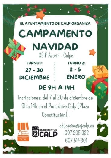Cartel del Campamento de Navidad de Calp 2022