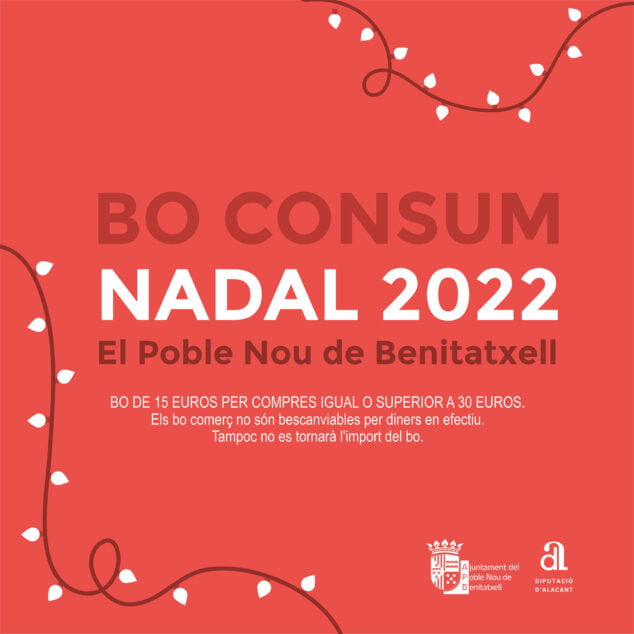 Imagen: Cartel de Bonos Consumo Navidad en Benitatxell