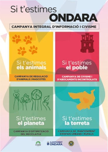 Cartel de la campaña ‘Si t’estimes Ondara’