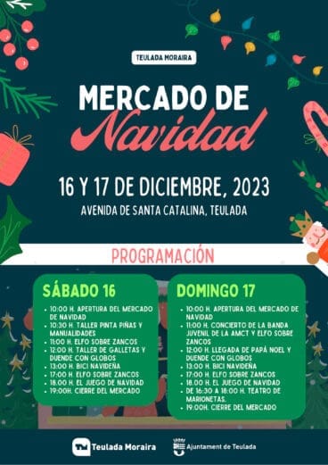Cartel del Mercado de Navidad de Teulada Moraira 2023