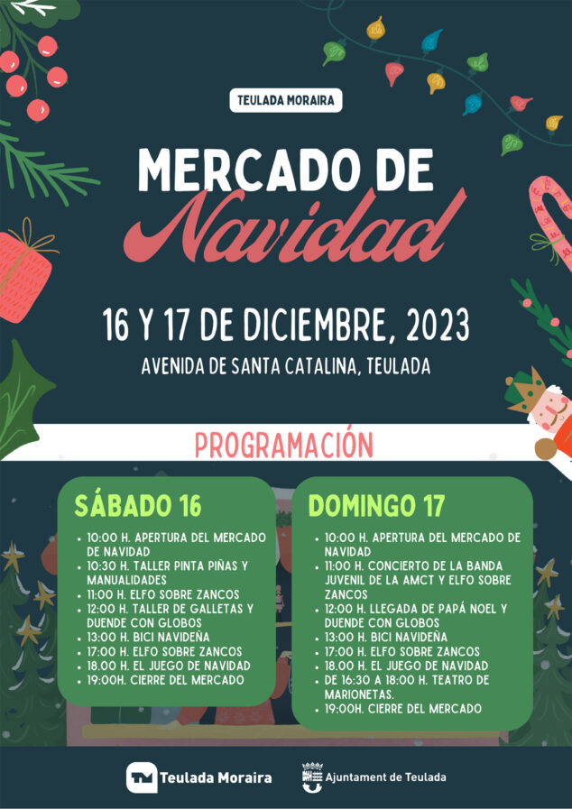 Imagen: Cartel del Mercado de Navidad de Teulada Moraira 2023