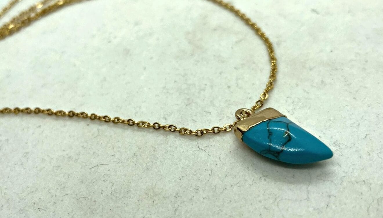 Cesta de Navidad 2022 - Collar de acero y cuerno turquesa de La Joia