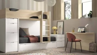 Dormitorio juvenil con cama tren