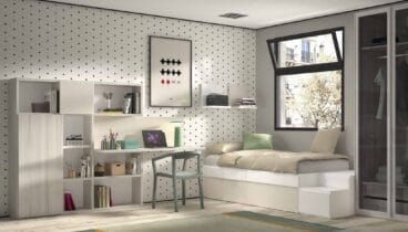 Habitación juvenil con toques modernos y coloridos