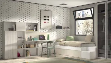 Habitación juvenil con toques modernos y coloridos