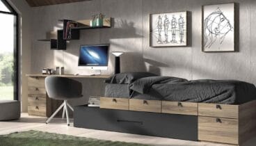 Habitación para adolescente con un diseño moderno y limpio