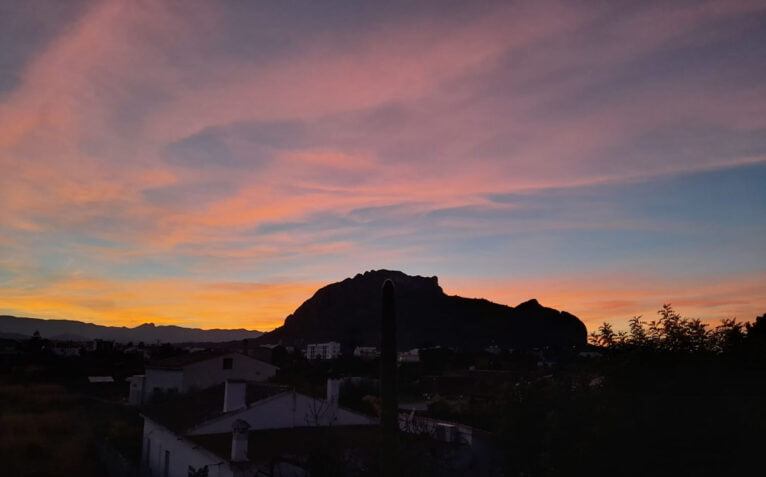 The Serra de Segària during sunset