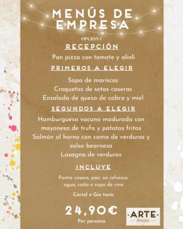 Menú de empresa 1 en Arte Restobar