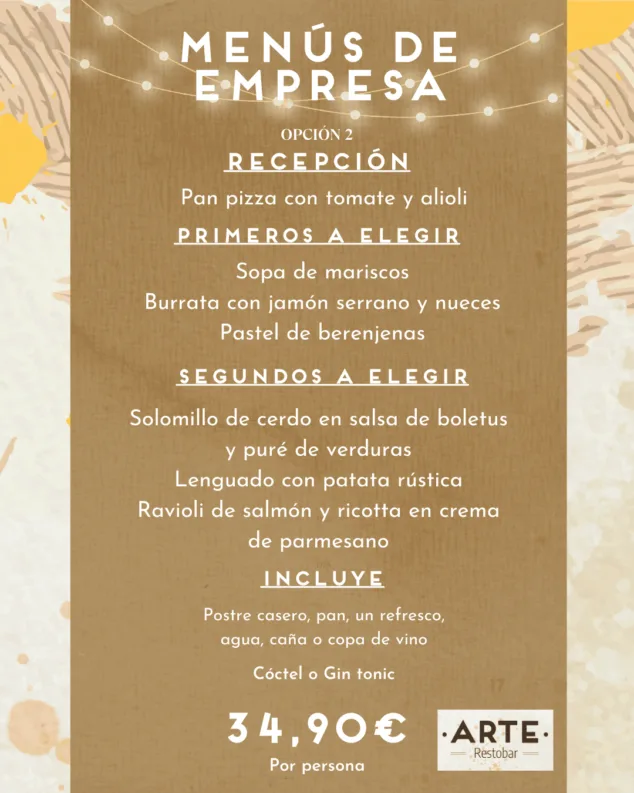 menu de empresa 2 en arte restobar