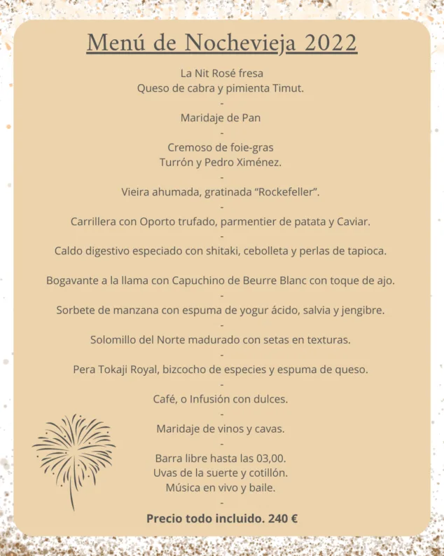 Estas Navidades celébralas de forma única y atrevida con los increíbles menús de Restaurante Puerto Blanco 2 Imagen: Menú de Nochevieja 2022 de Restaurante Puerto Blanco