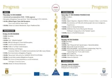 Programa de actividades del proyecto Even en Pedreguer