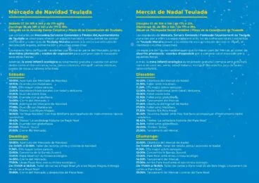 Programa del Mercado de Navidad en Teulada