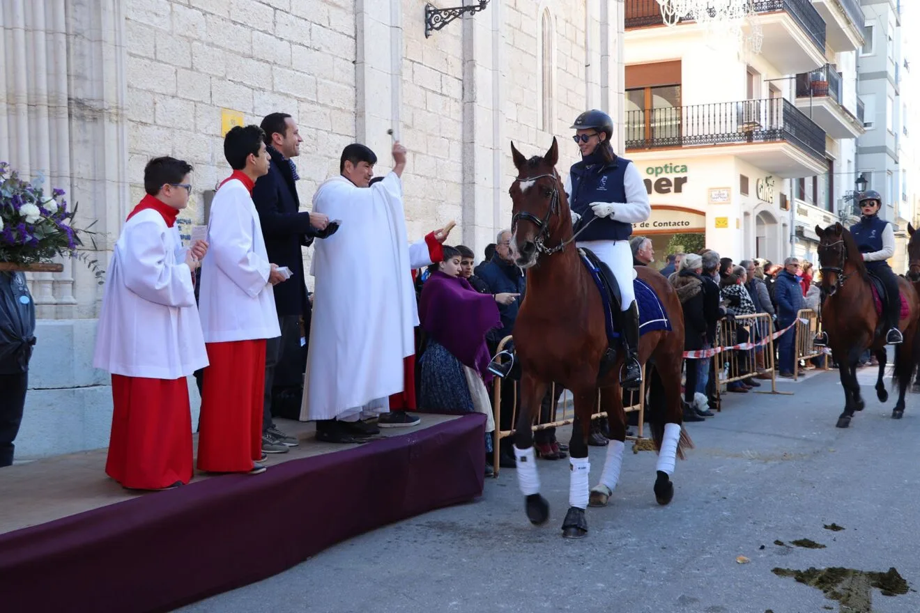 Caballo y jinete en la bendición de animales de la Fira i Porrat de Benissa 2023