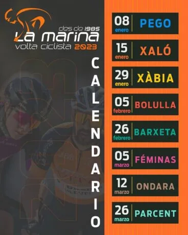 Calendario de etapas de la Volta La Marina 2023