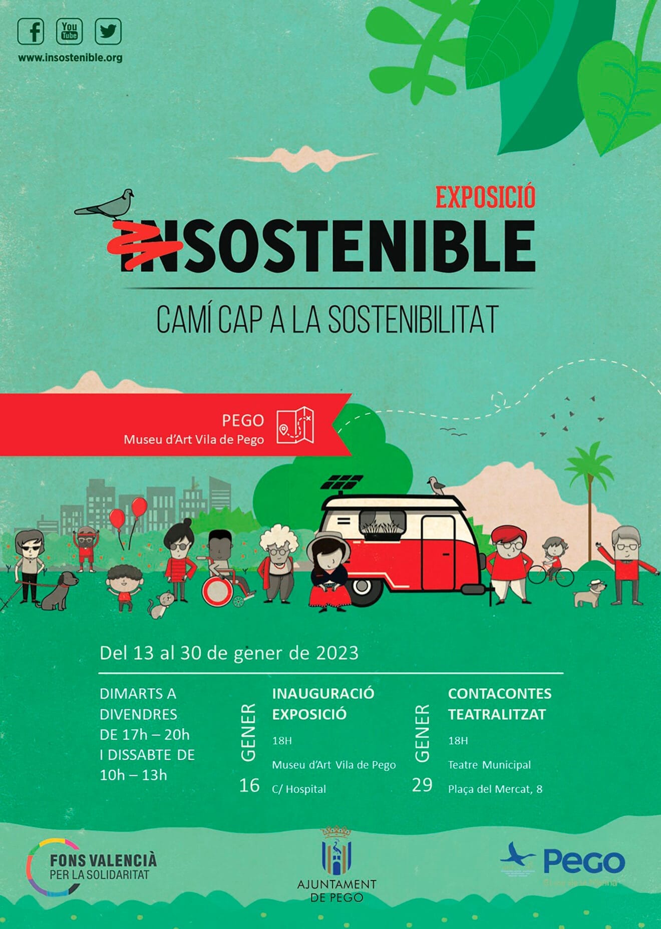 Cartel de la exposición 'Un camí cap a la sostenibilitat' en Pego